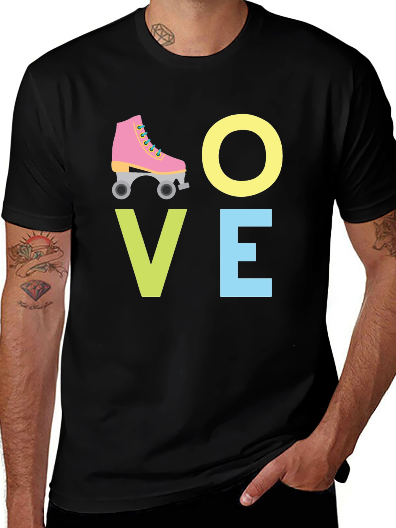 Love Roller Skating Graphic Tee - Black