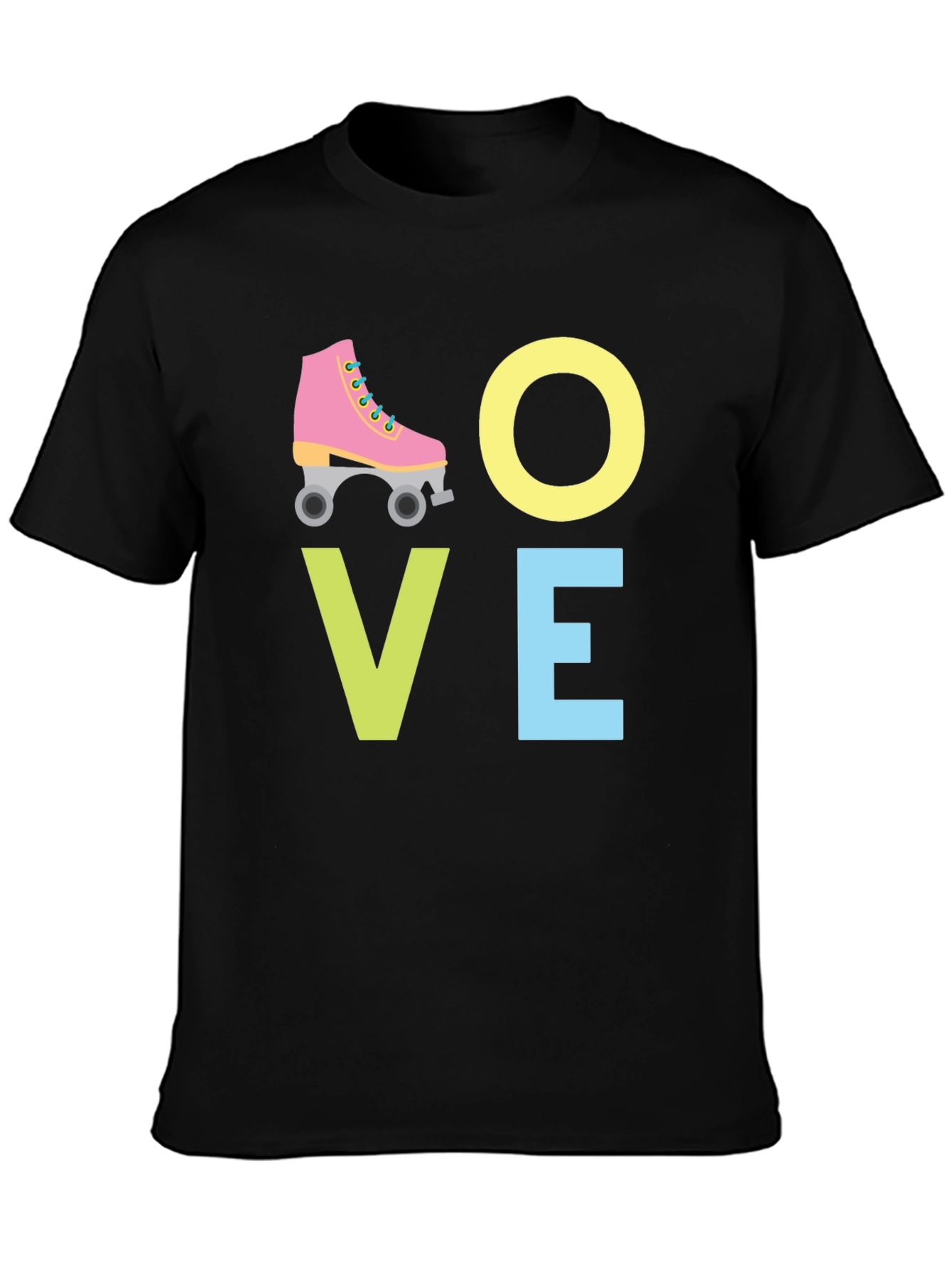 Love Roller Skating Graphic Tee - Black