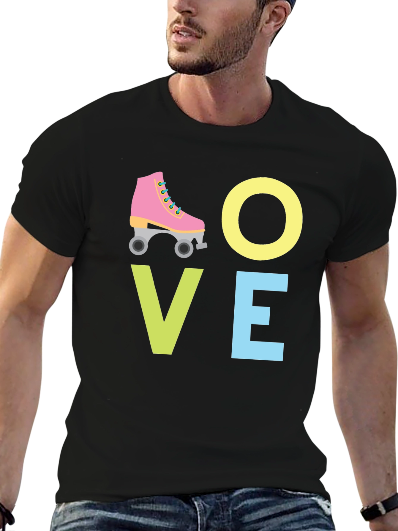 Love Roller Skating Graphic Tee - Black
