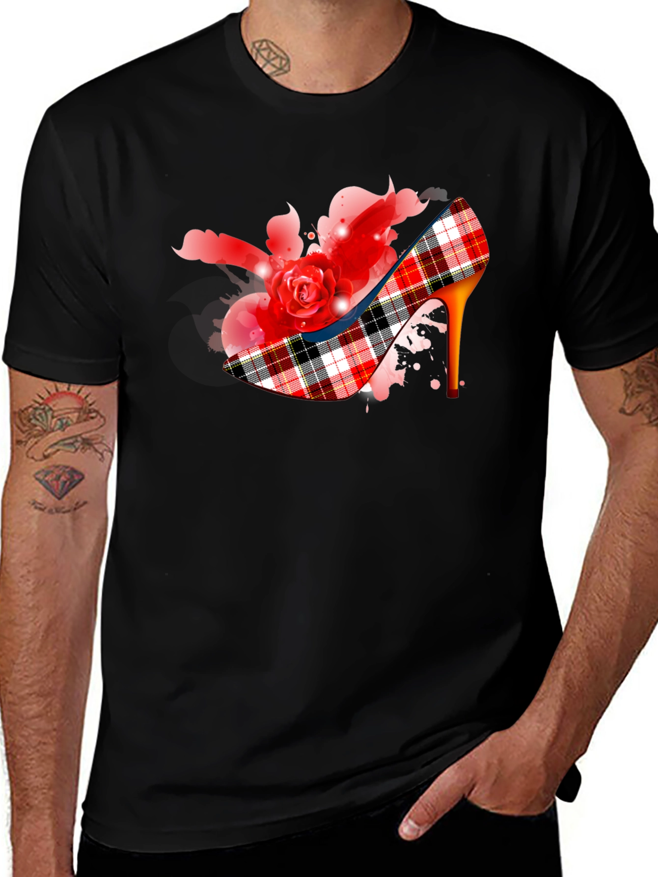 Rose Heel Graphic Tee - Stylish & Unique