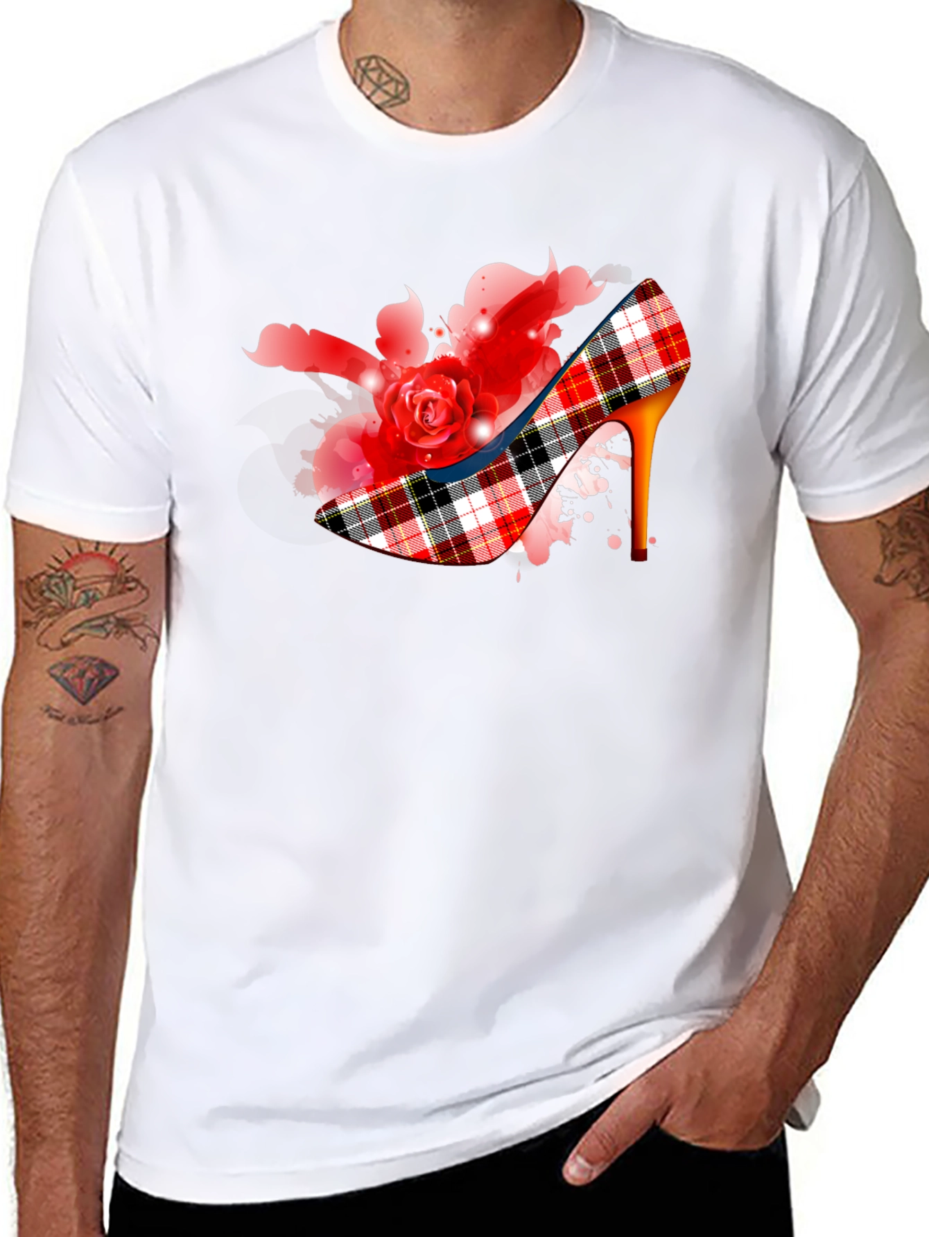 Rose Heel Graphic Tee - Stylish & Unique