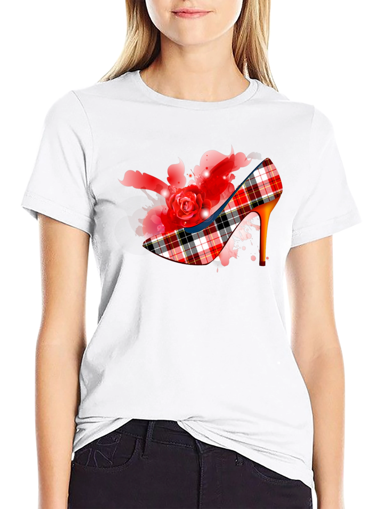 Rose Heel Graphic Tee - Stylish & Unique