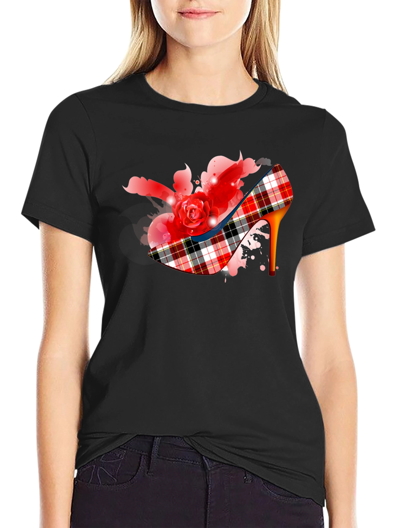 Rose Heel Graphic Tee - Stylish & Unique