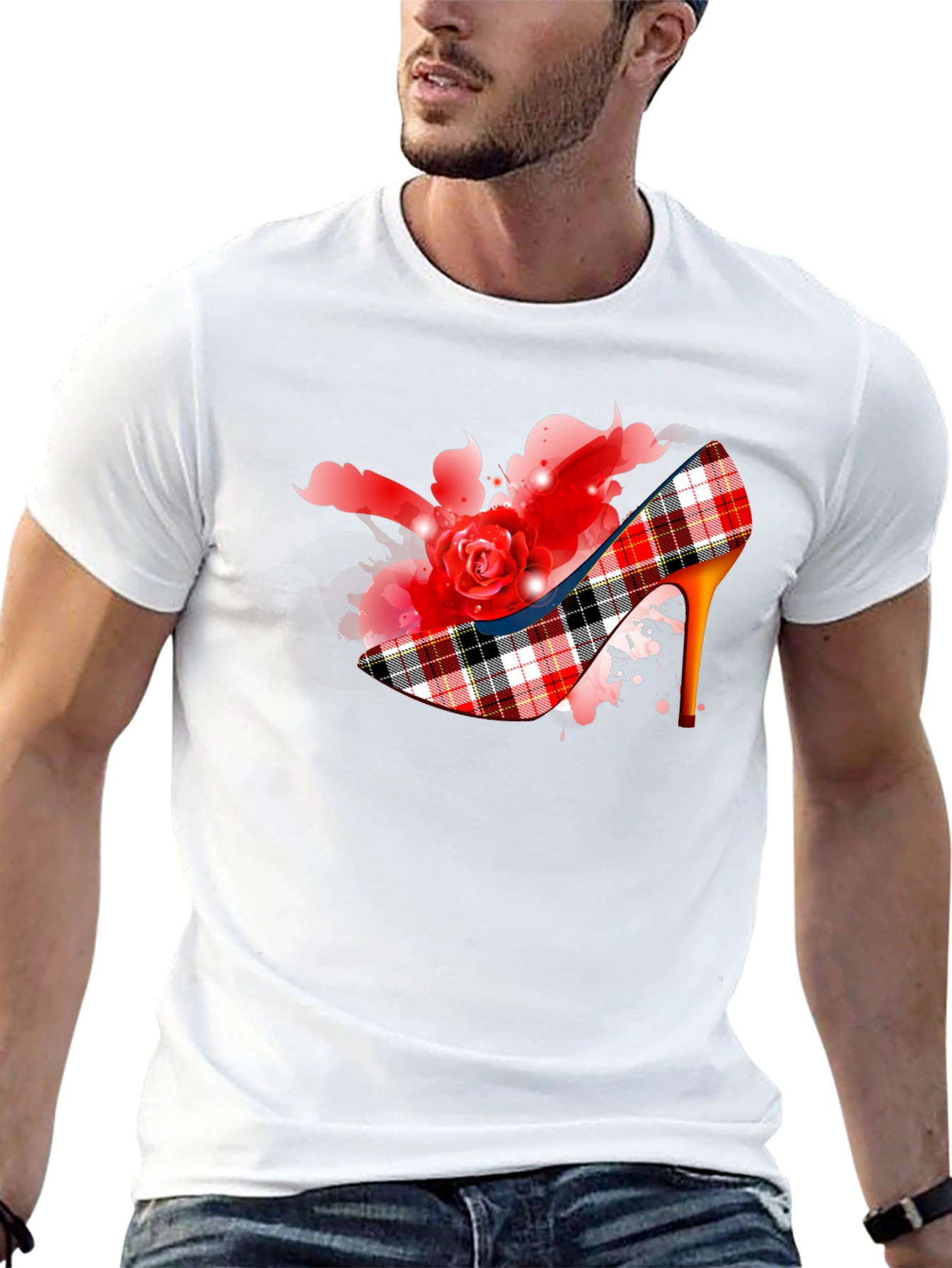 Rose Heel Graphic Tee - Stylish & Unique