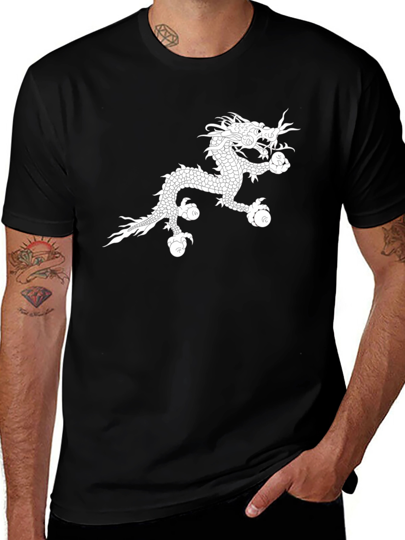 Dragon Graphic Tee - Black Cotton Comfort