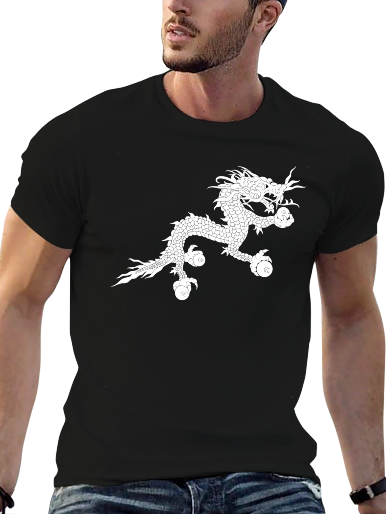 Dragon Graphic Tee - Black Cotton Comfort
