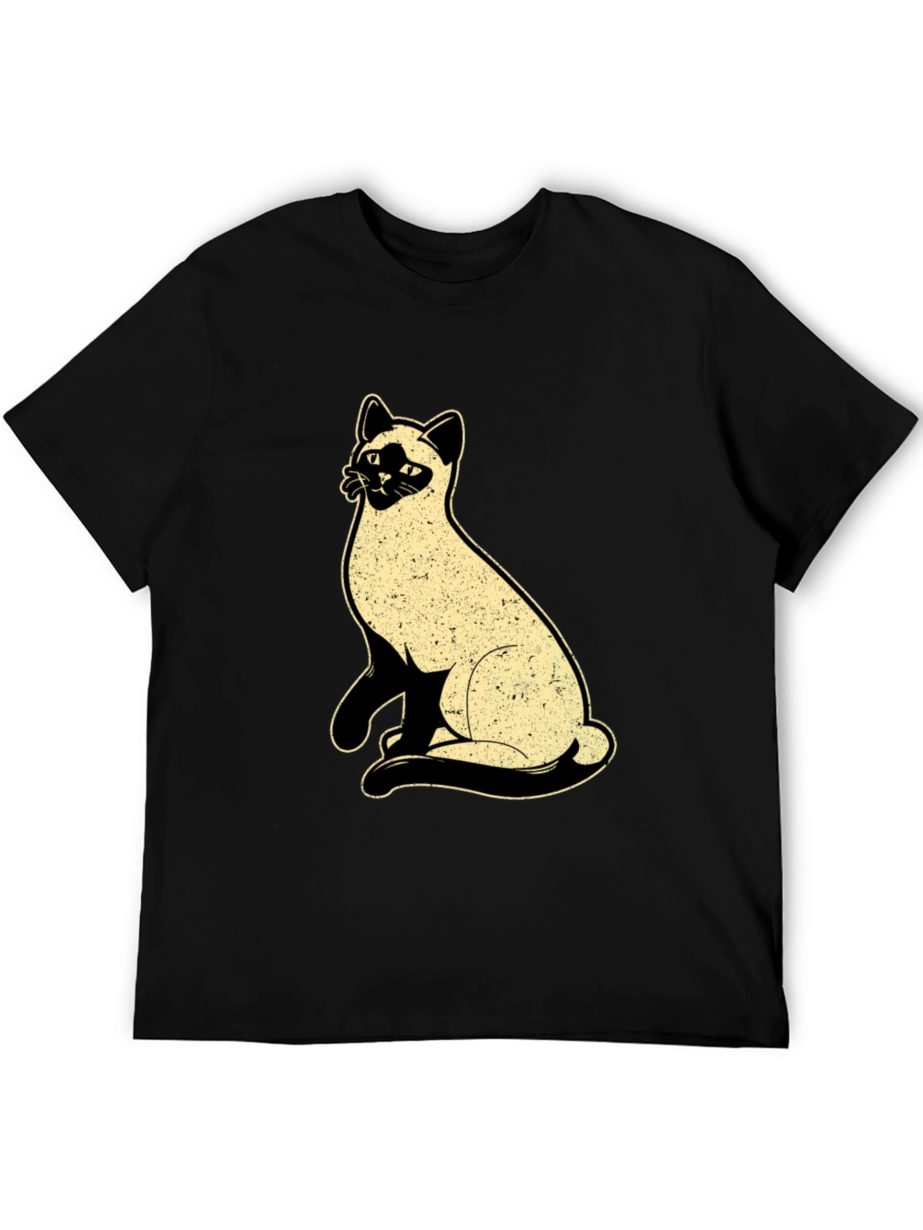 Siamese Cat Graphic Tee - Unisex Black T-Shirt