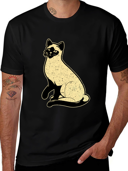 Siamese Cat Graphic Tee - Unisex Black T-Shirt