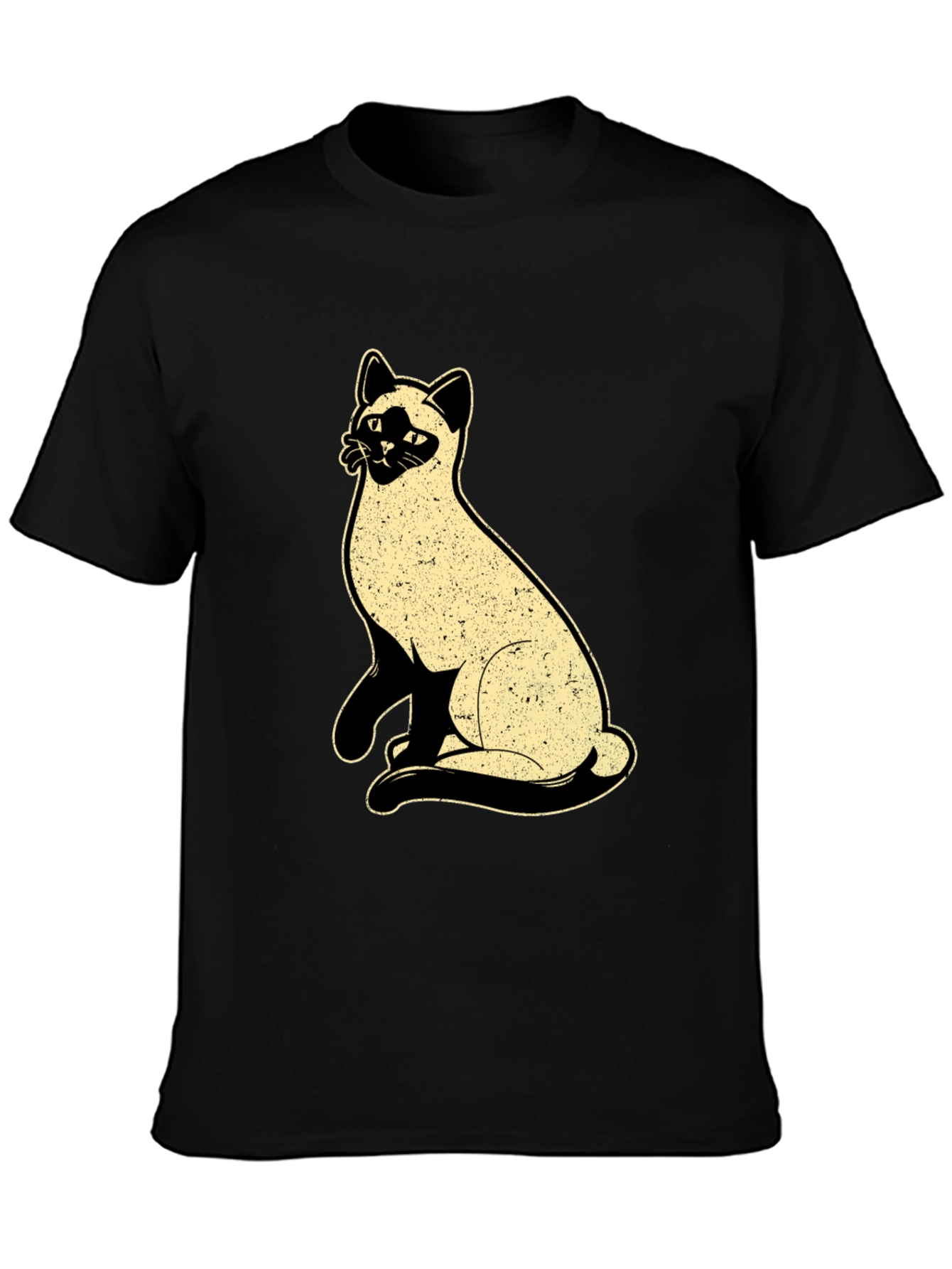 Siamese Cat Graphic Tee - Unisex Black T-Shirt