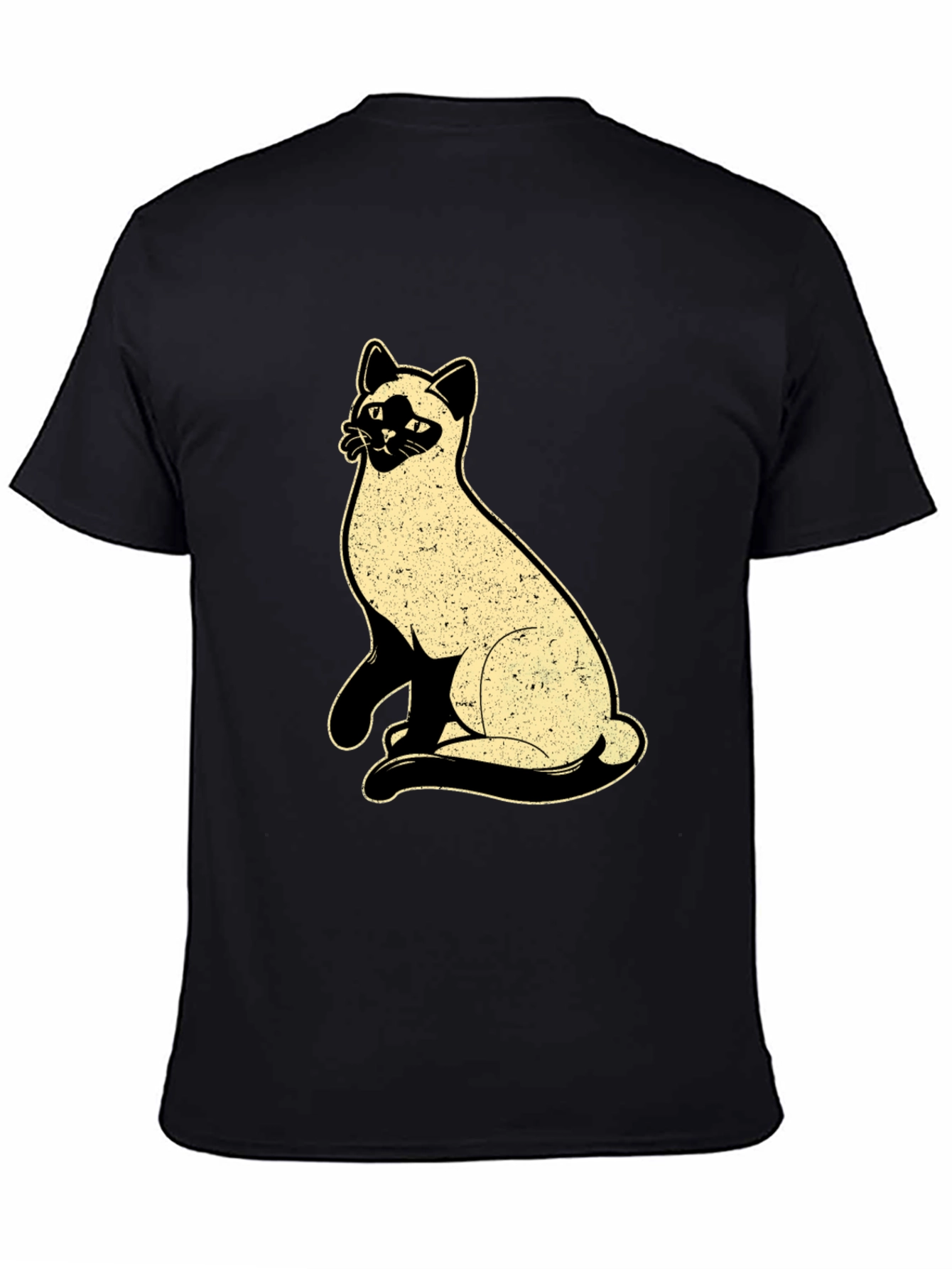 Siamese Cat Graphic Tee - Unisex Black T-Shirt