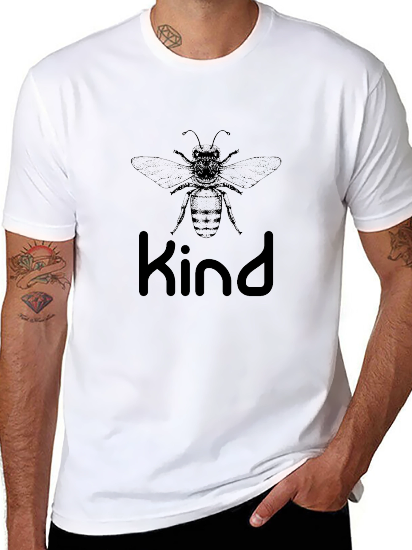 Bee Kind T-Shirt - Black Cotton Graphic Tee