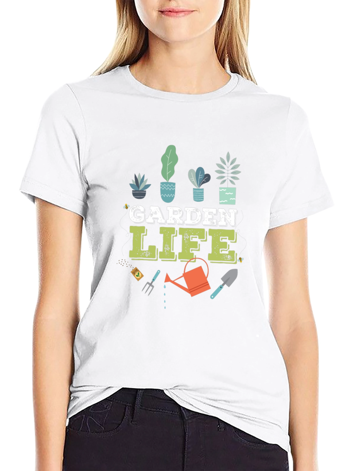 Garden Life Graphic T-Shirt - Black Cotton Blend Tee