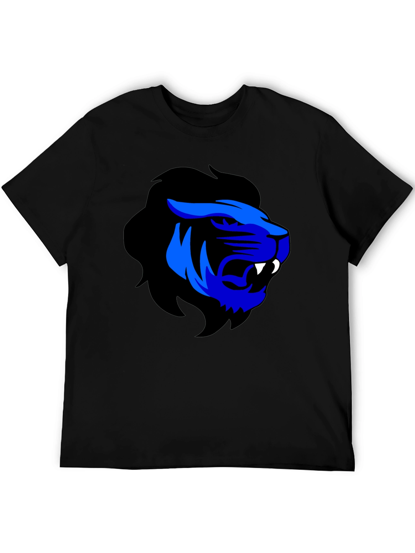 Blue Lion Graphic Black T-Shirt