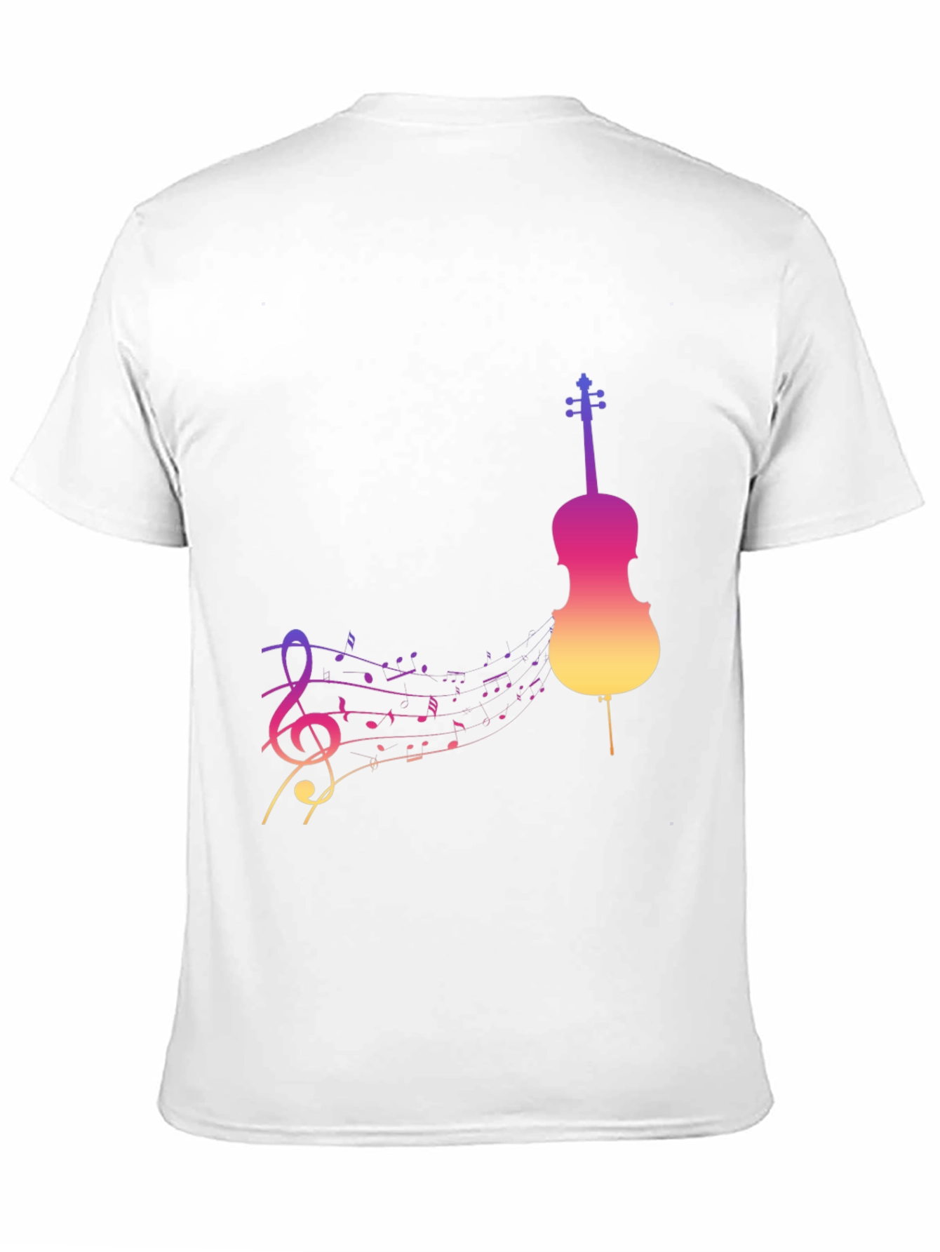Musical Gradient Violin Graphic Tee - Black
