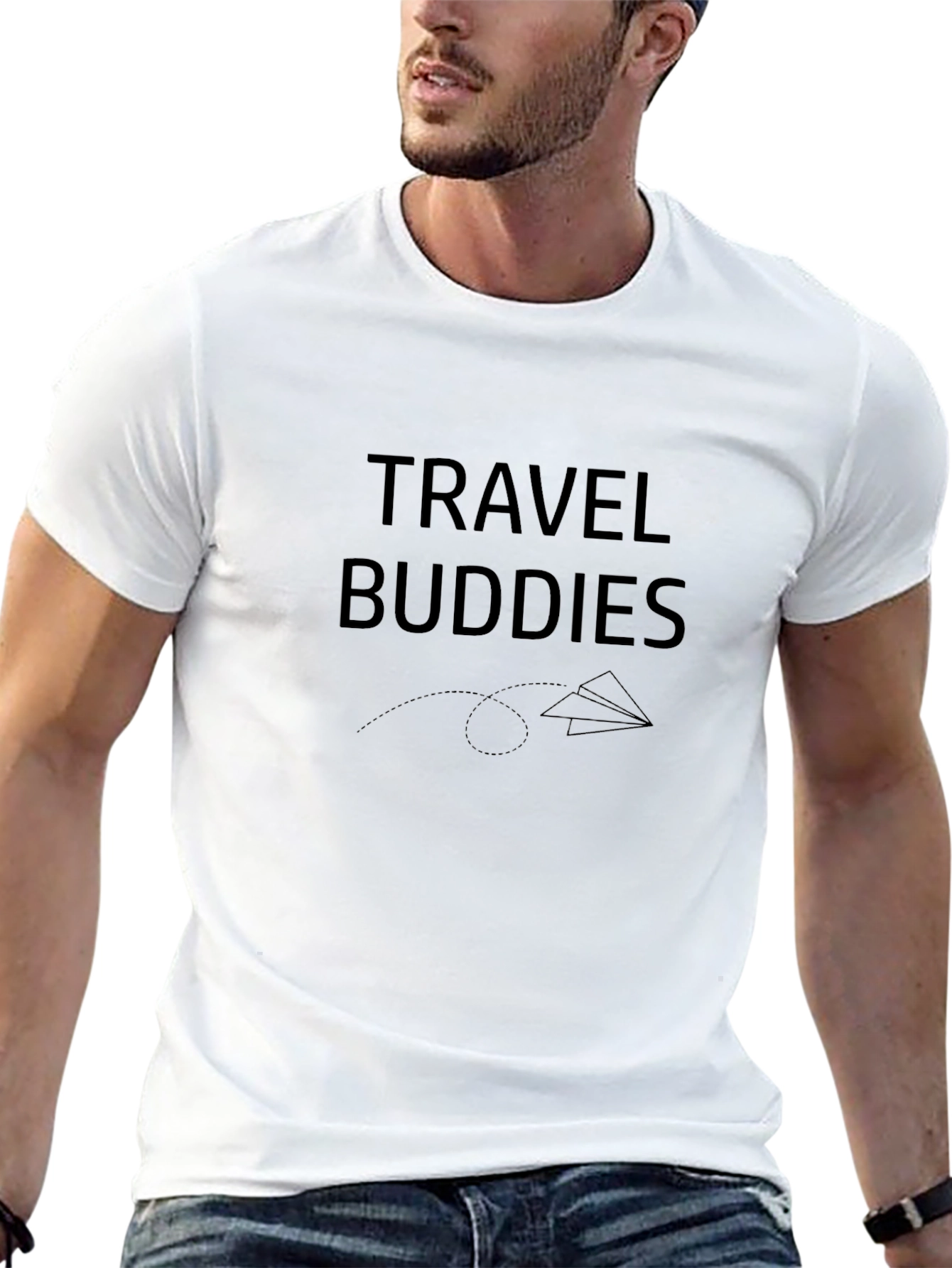 Travel Buddies Black Graphic Tee