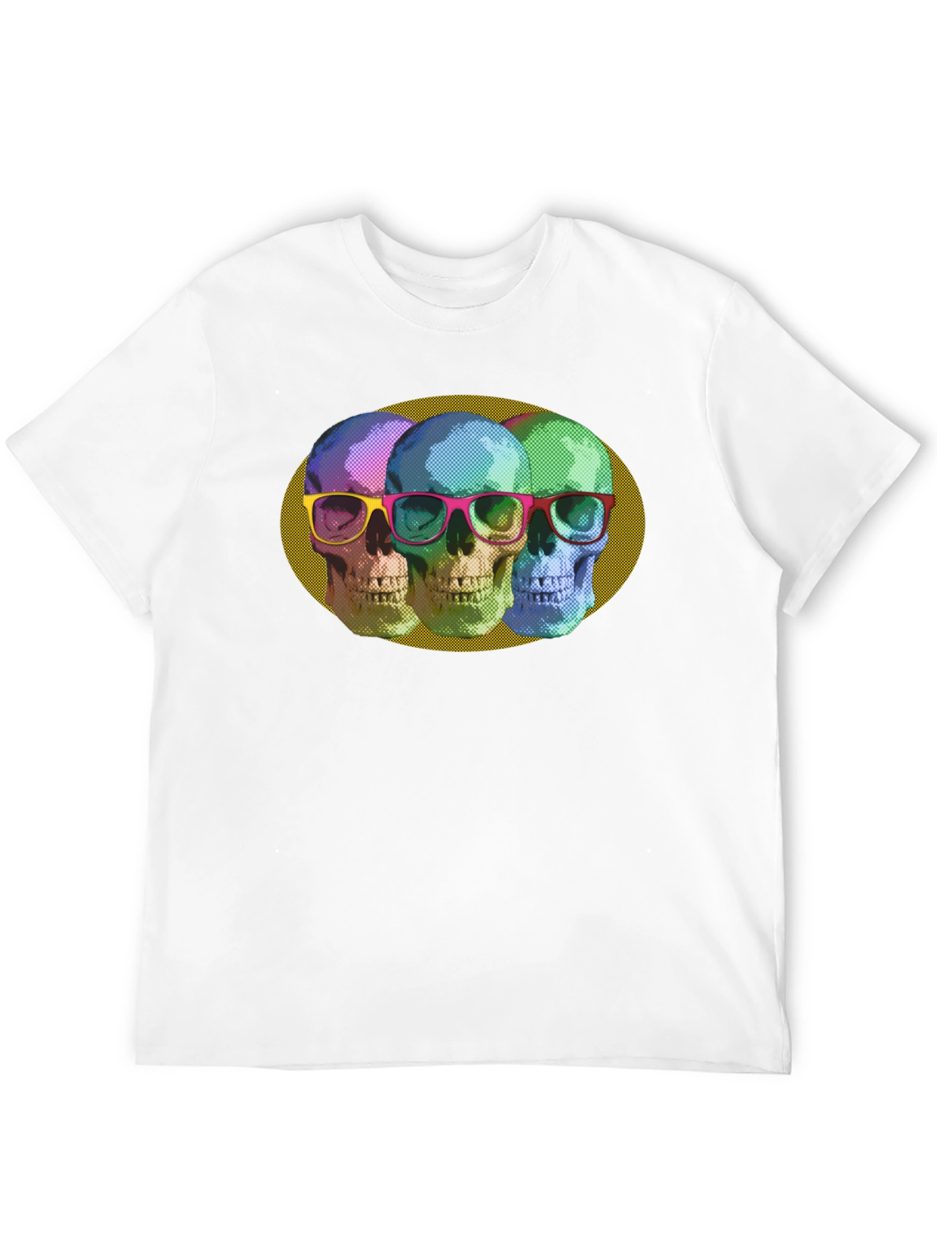 Skull Trio Graphic Print T-Shirt - Bold & Stylish