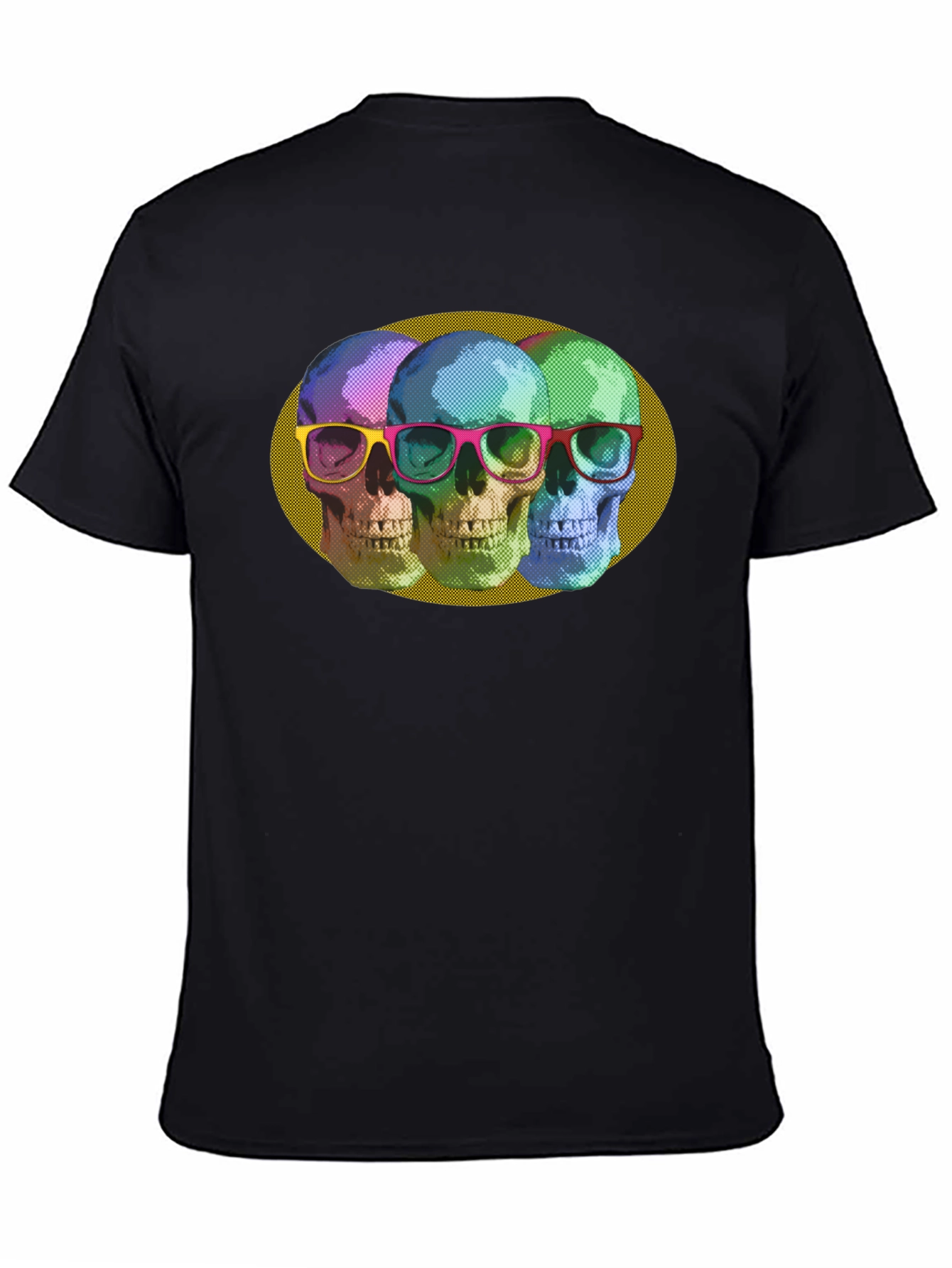 Skull Trio Graphic Print T-Shirt - Bold & Stylish