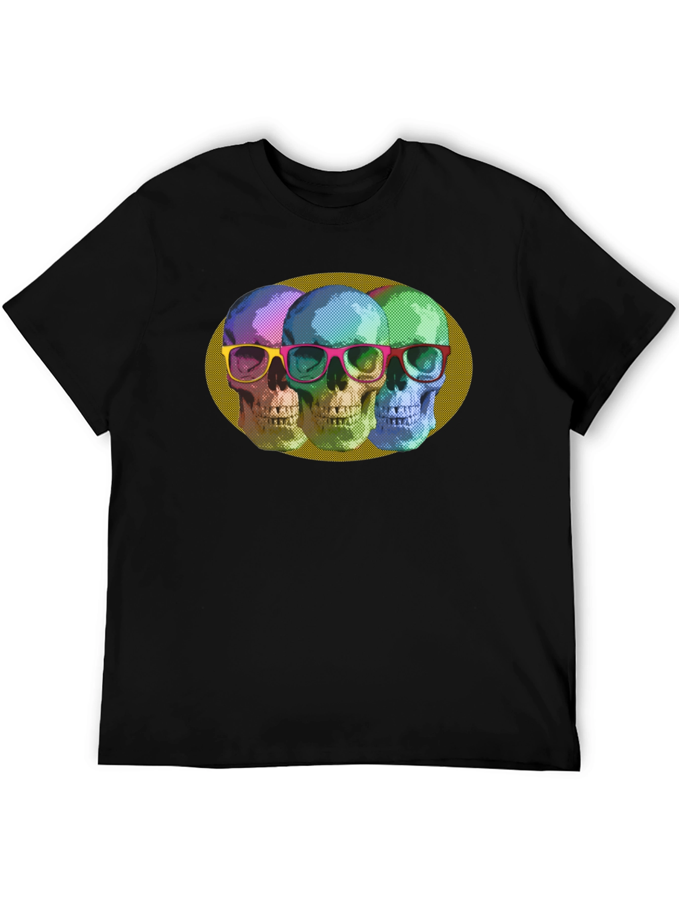 Skull Trio Graphic Print T-Shirt - Bold & Stylish