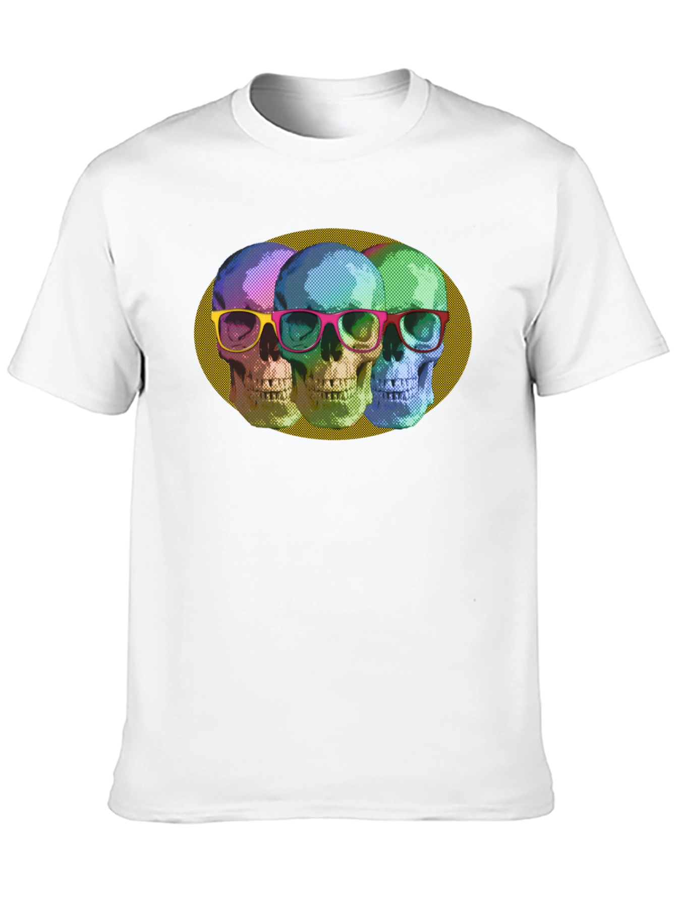 Skull Trio Graphic Print T-Shirt - Bold & Stylish