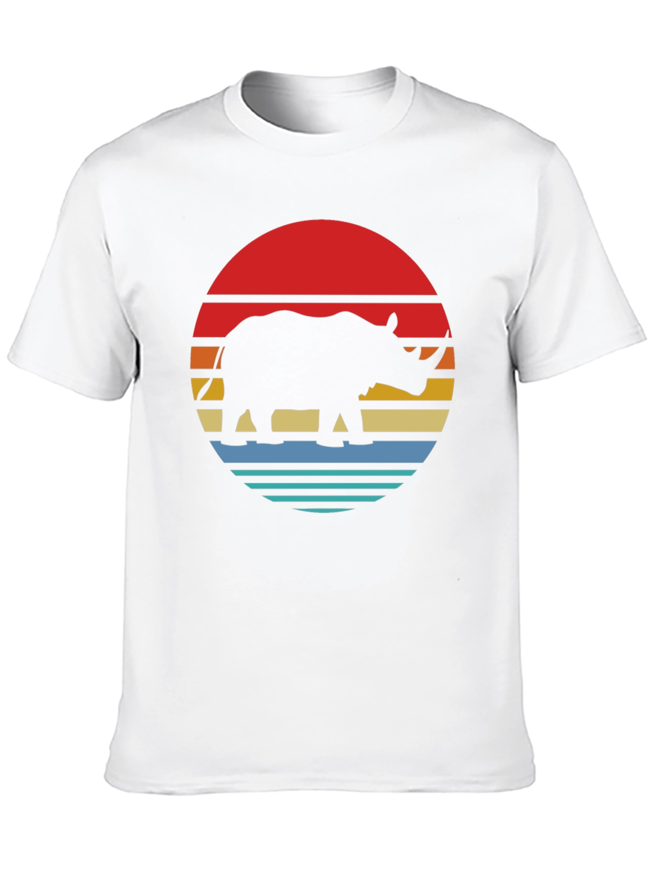 Retro Rhino Sunset Graphic Tee