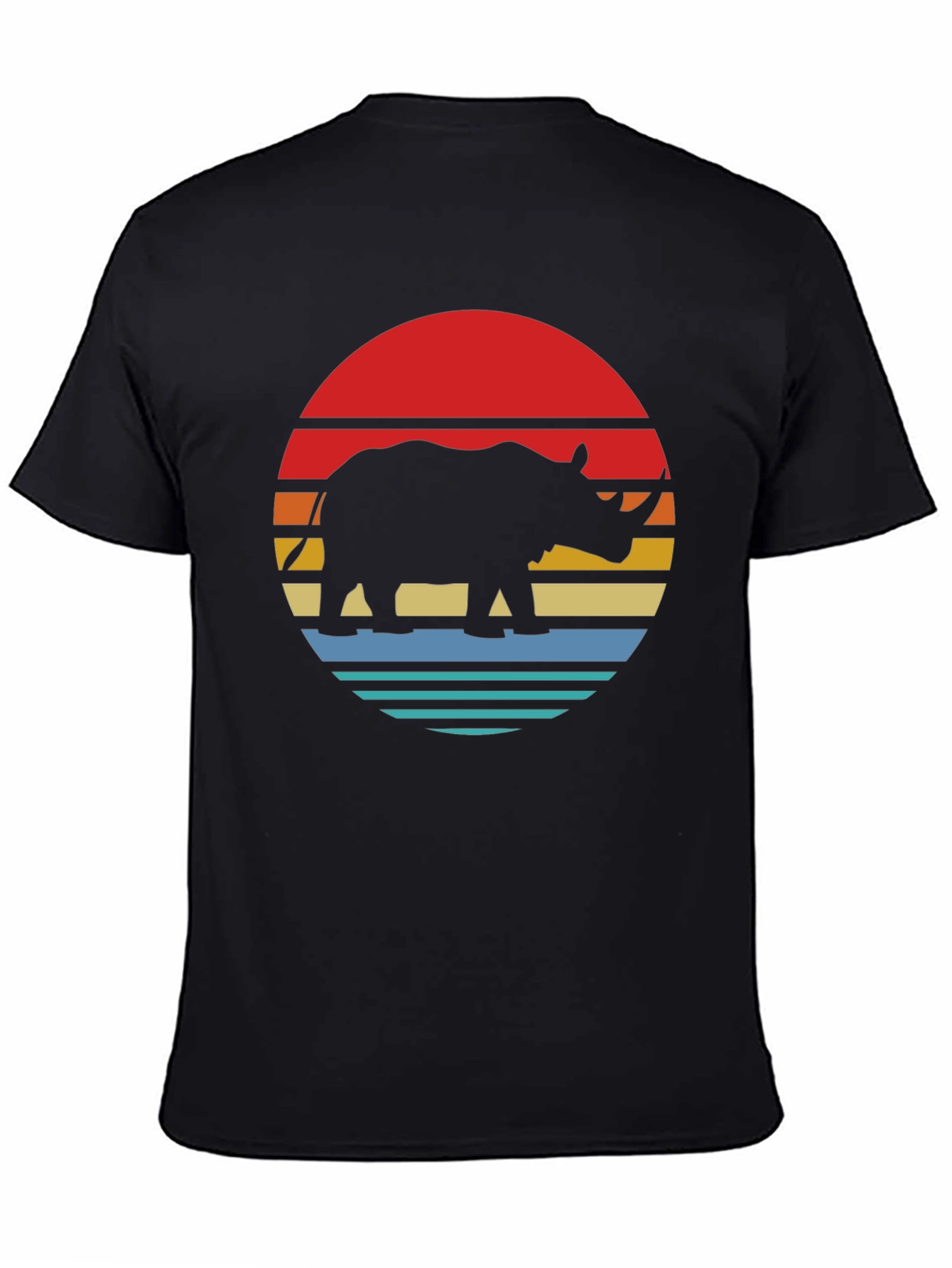 Retro Rhino Sunset Graphic Tee