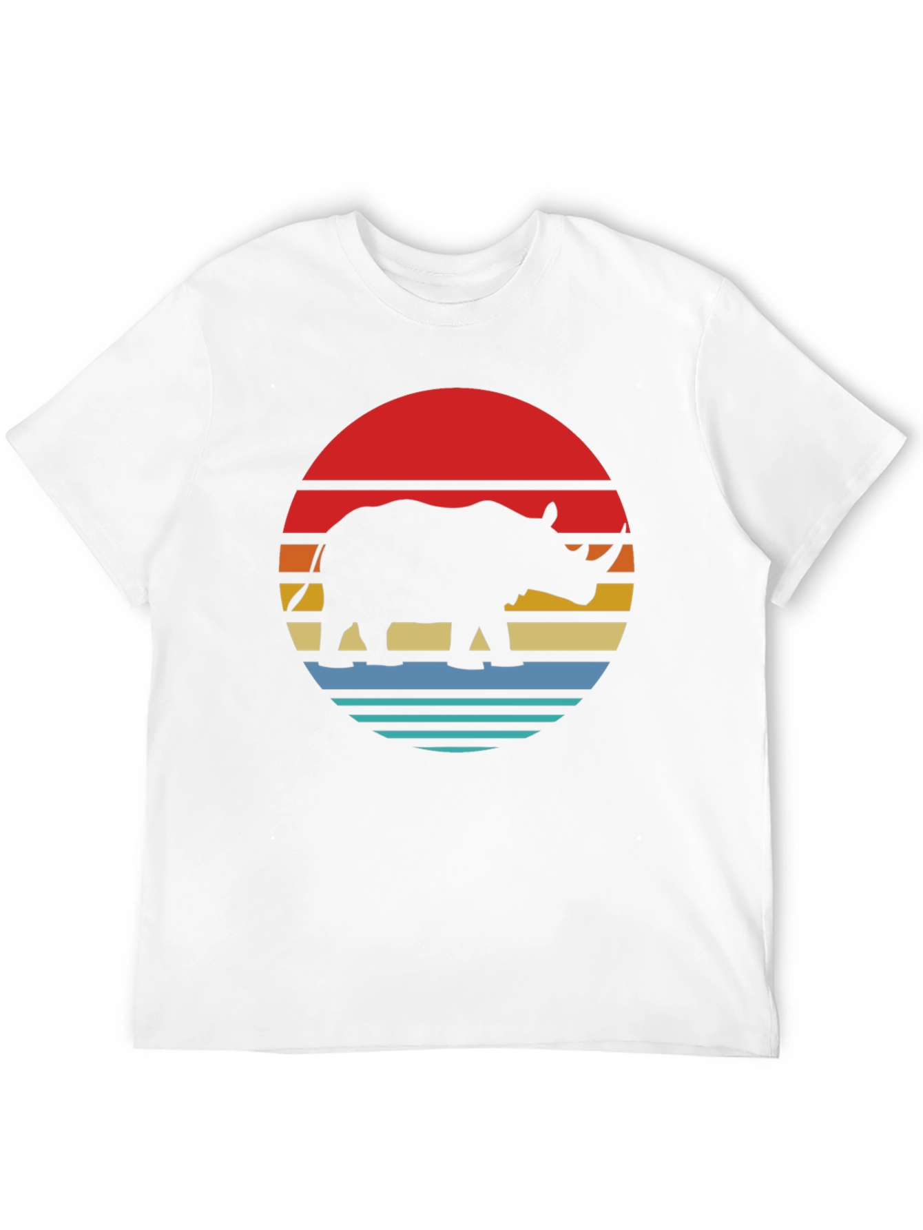 Retro Rhino Sunset Graphic Tee