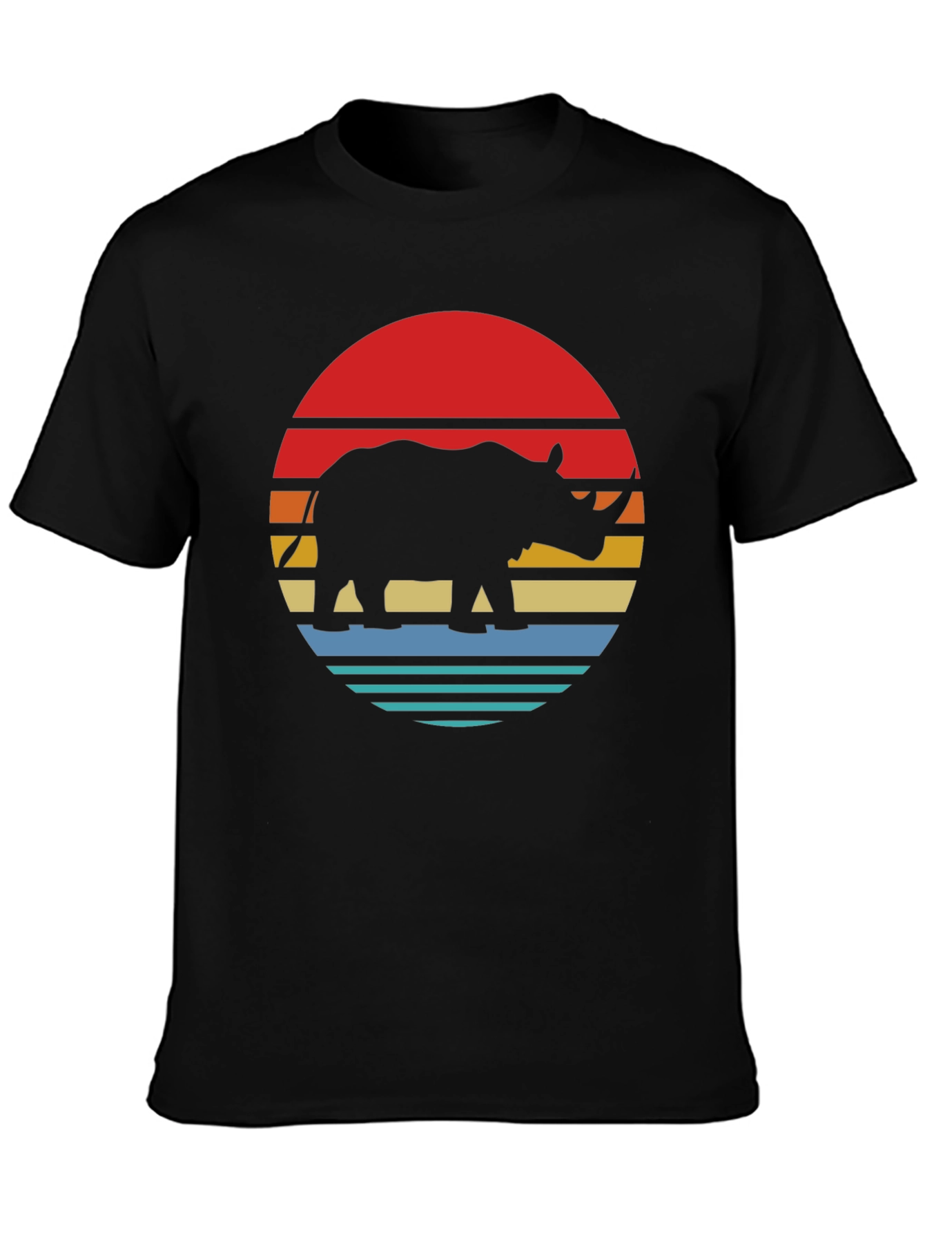 Retro Rhino Sunset Graphic Tee