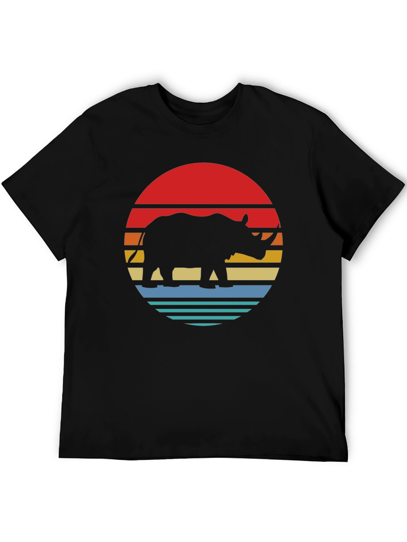 Retro Rhino Sunset Graphic Tee