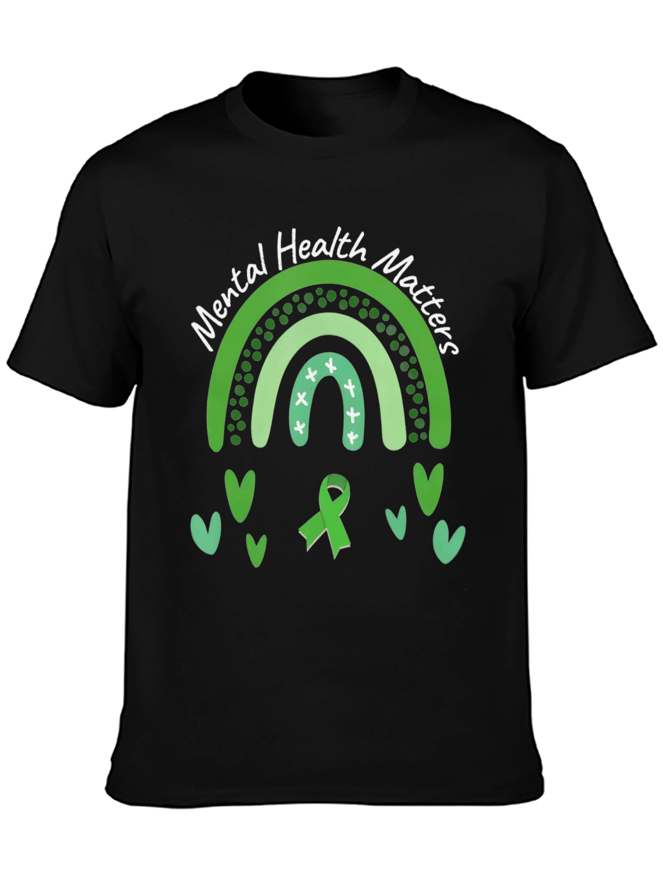 Mental Health Matters Green Rainbow T-Shirt