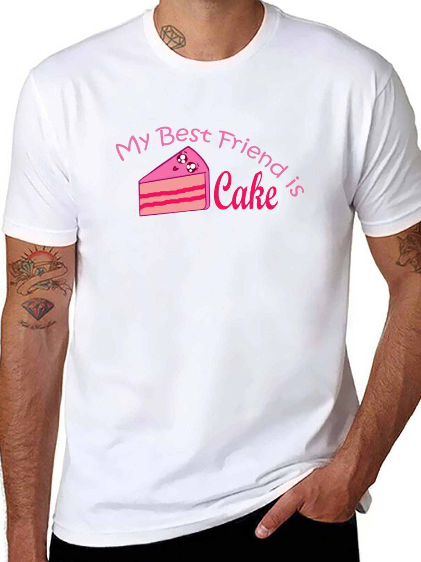 My Best Friend is Cake - Black Graphic Tee