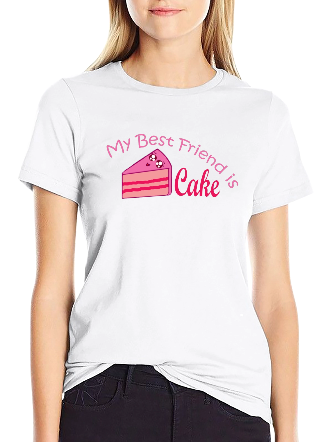 My Best Friend is Cake - Black Graphic Tee