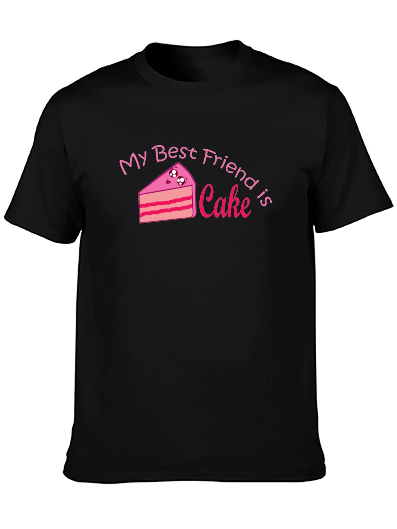 My Best Friend is Cake - Black Graphic Tee