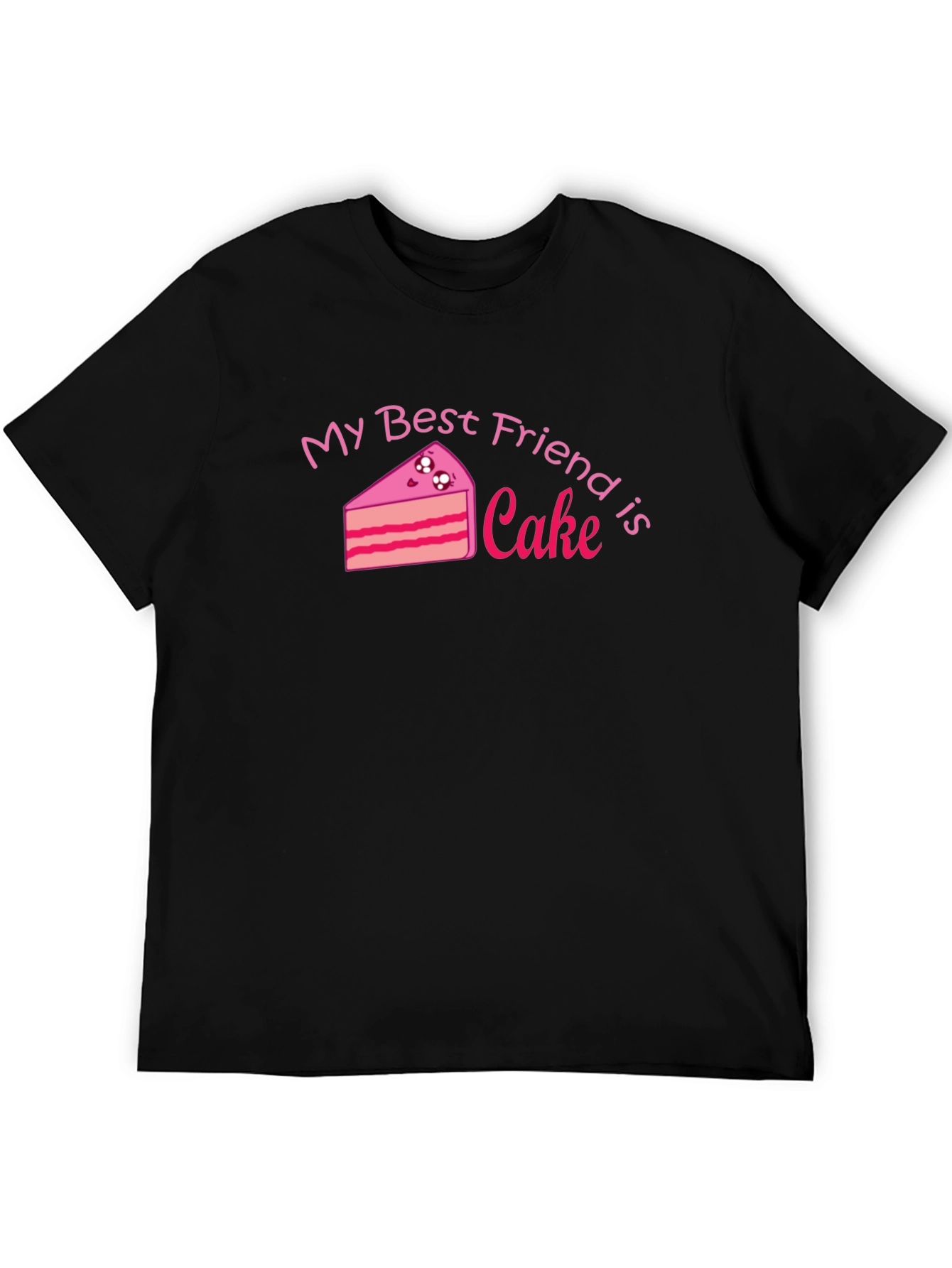 My Best Friend is Cake - Black Graphic Tee