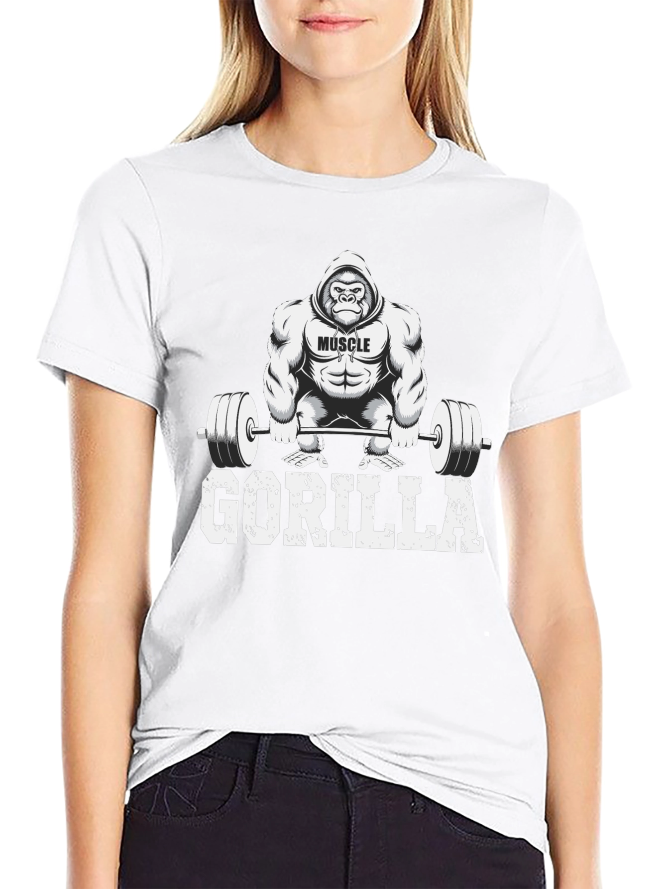 Muscle Gorilla Weightlifting Graphic Tee
