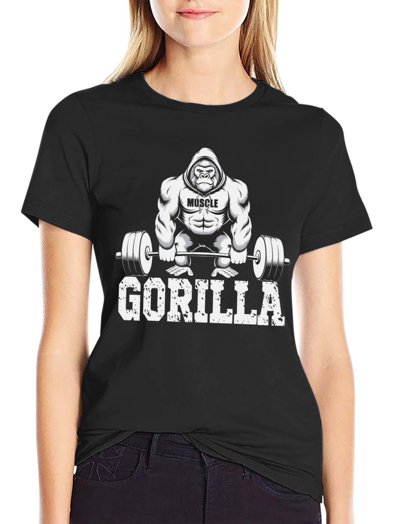 Muscle Gorilla Weightlifting Graphic Tee