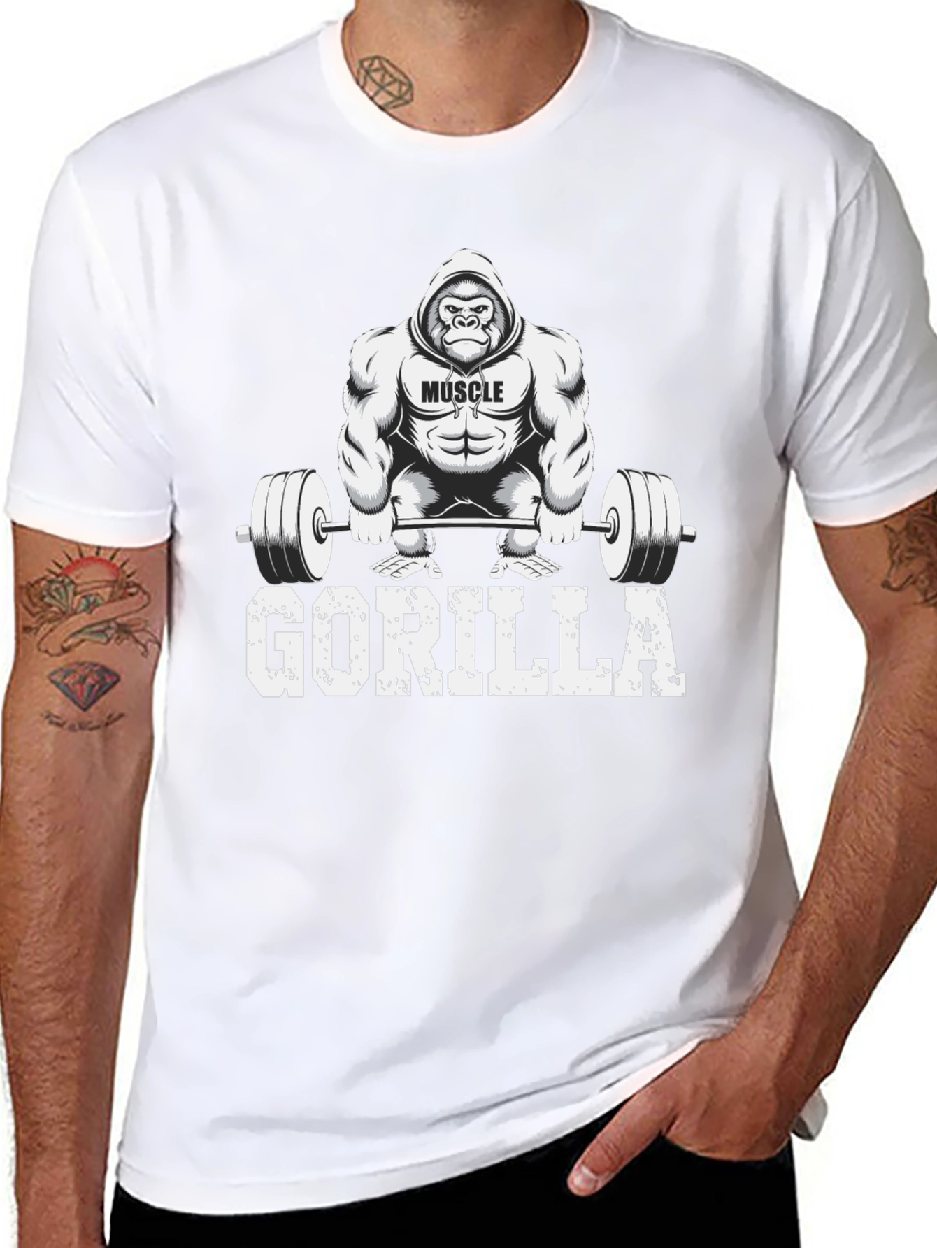 Muscle Gorilla Weightlifting Graphic Tee