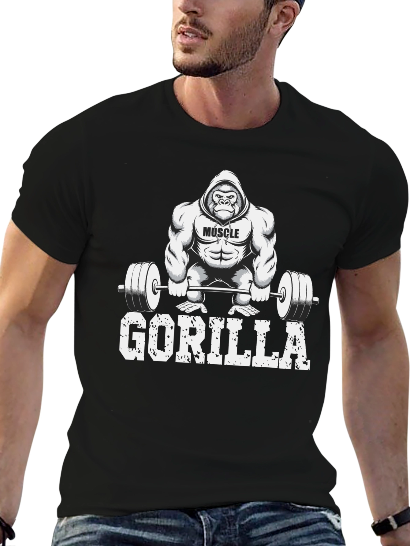 Muscle Gorilla Weightlifting Graphic Tee