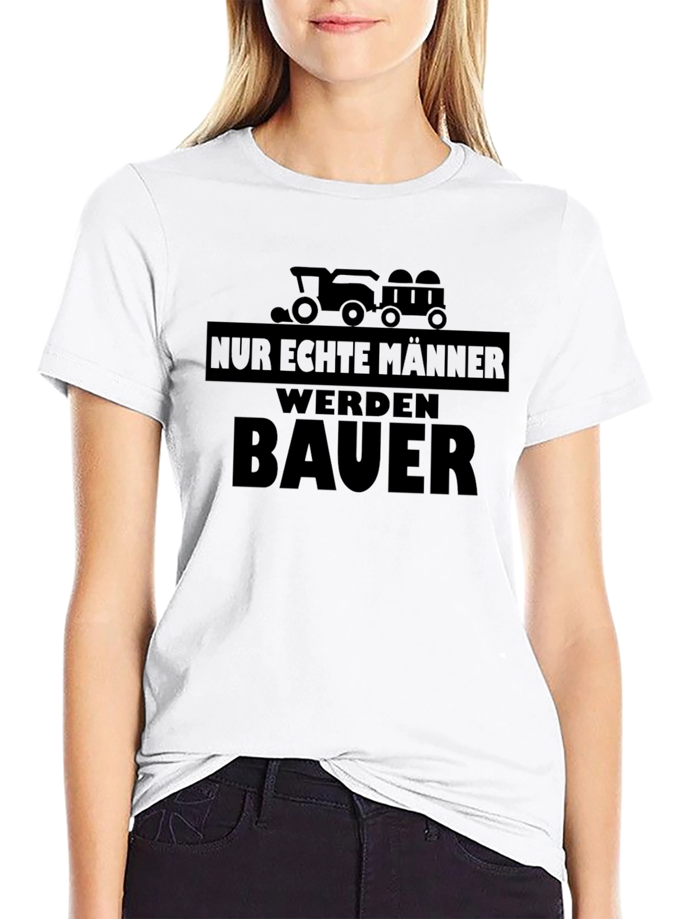 Only Real Men Become Farmers Black T-Shirt