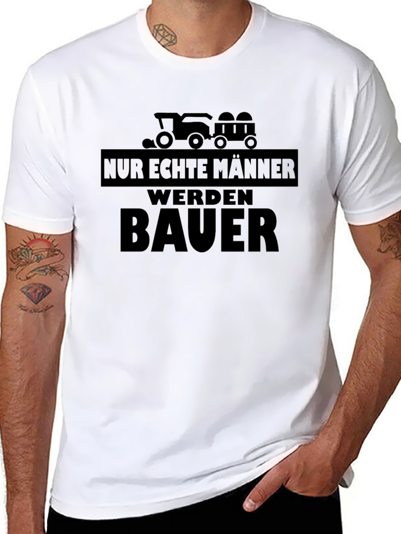 Only Real Men Become Farmers Black T-Shirt