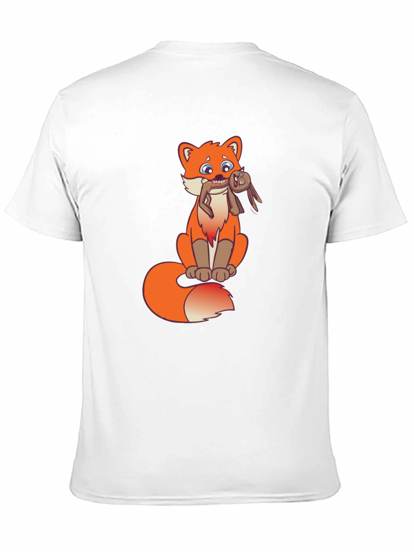 Cartoon Fox Graphic Tee - Novelty Design