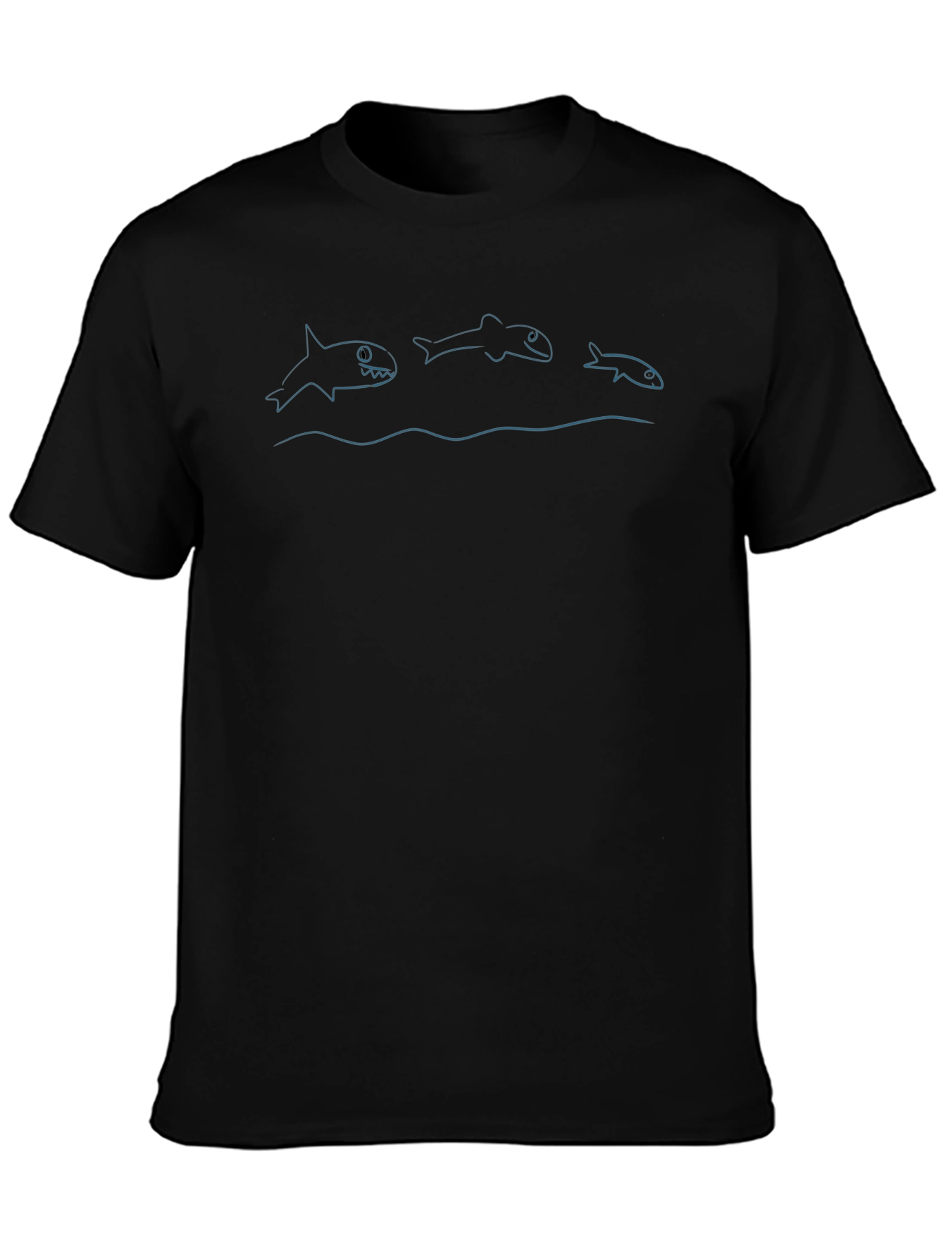 Shark Evolution Graphic Tee - Black Casual