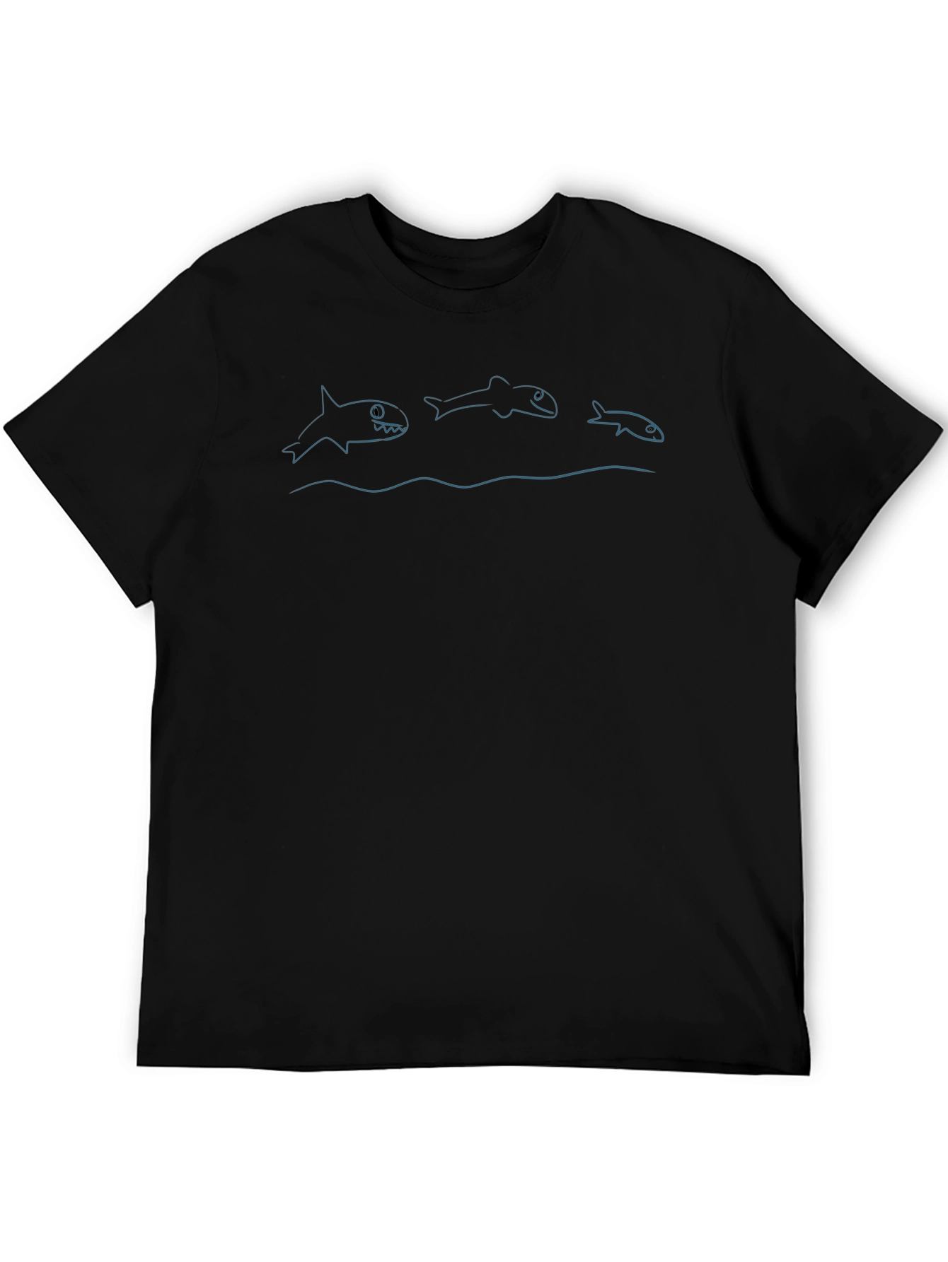 Shark Evolution Graphic Tee - Black Casual