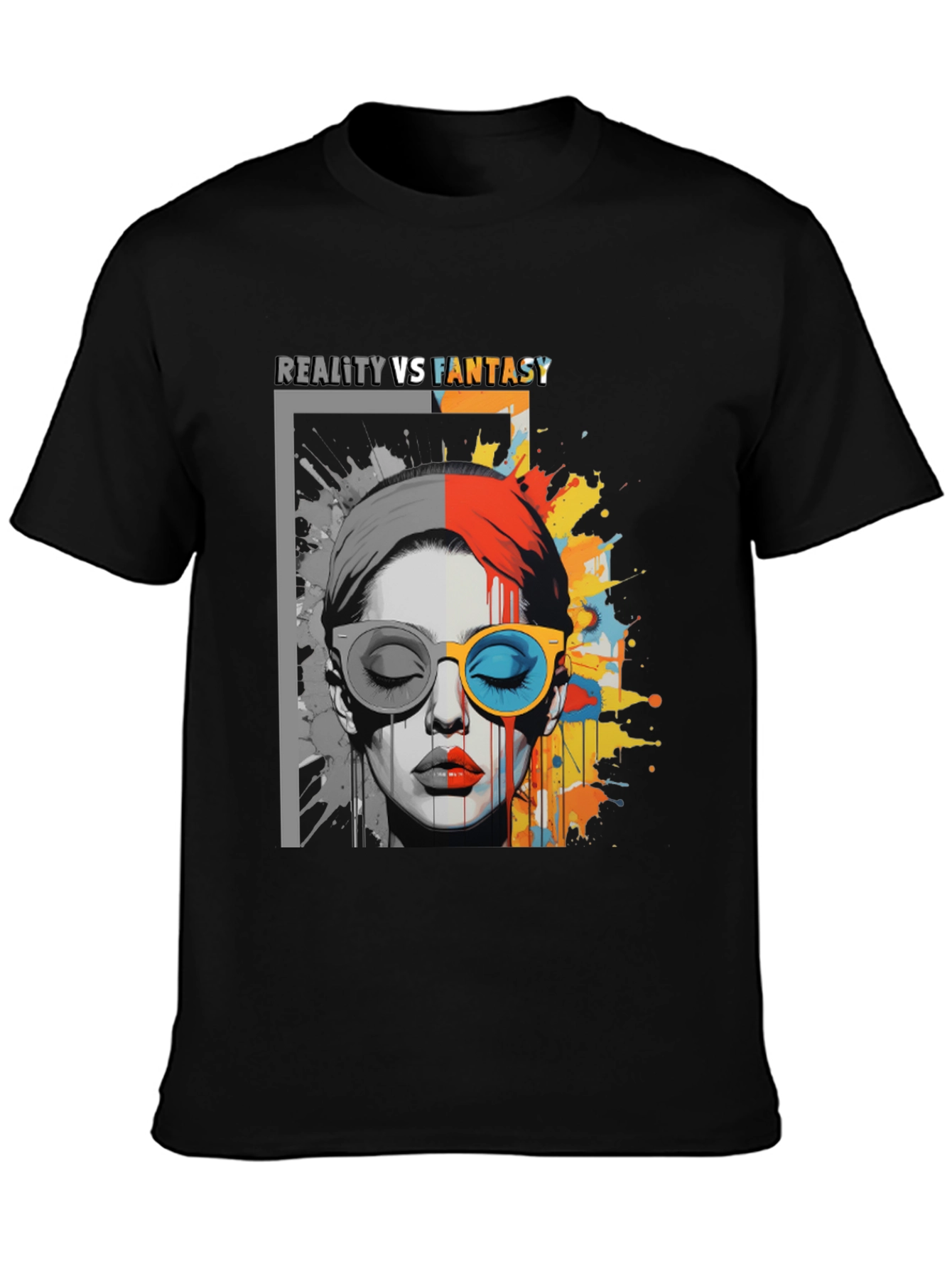 Reality vs. Fantasy Graphic Print T-Shirt