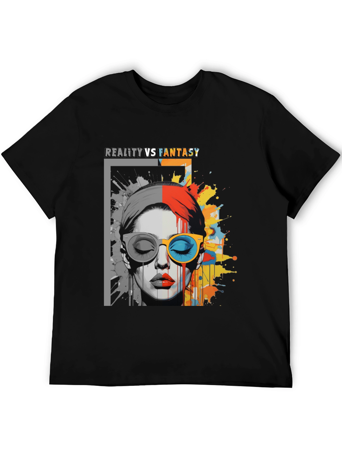 Reality vs. Fantasy Graphic Print T-Shirt