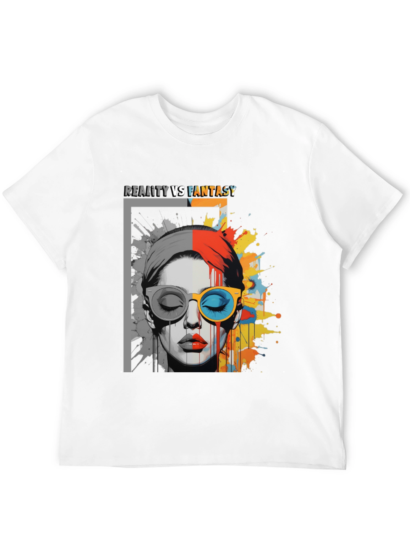 Reality vs. Fantasy Graphic Print T-Shirt