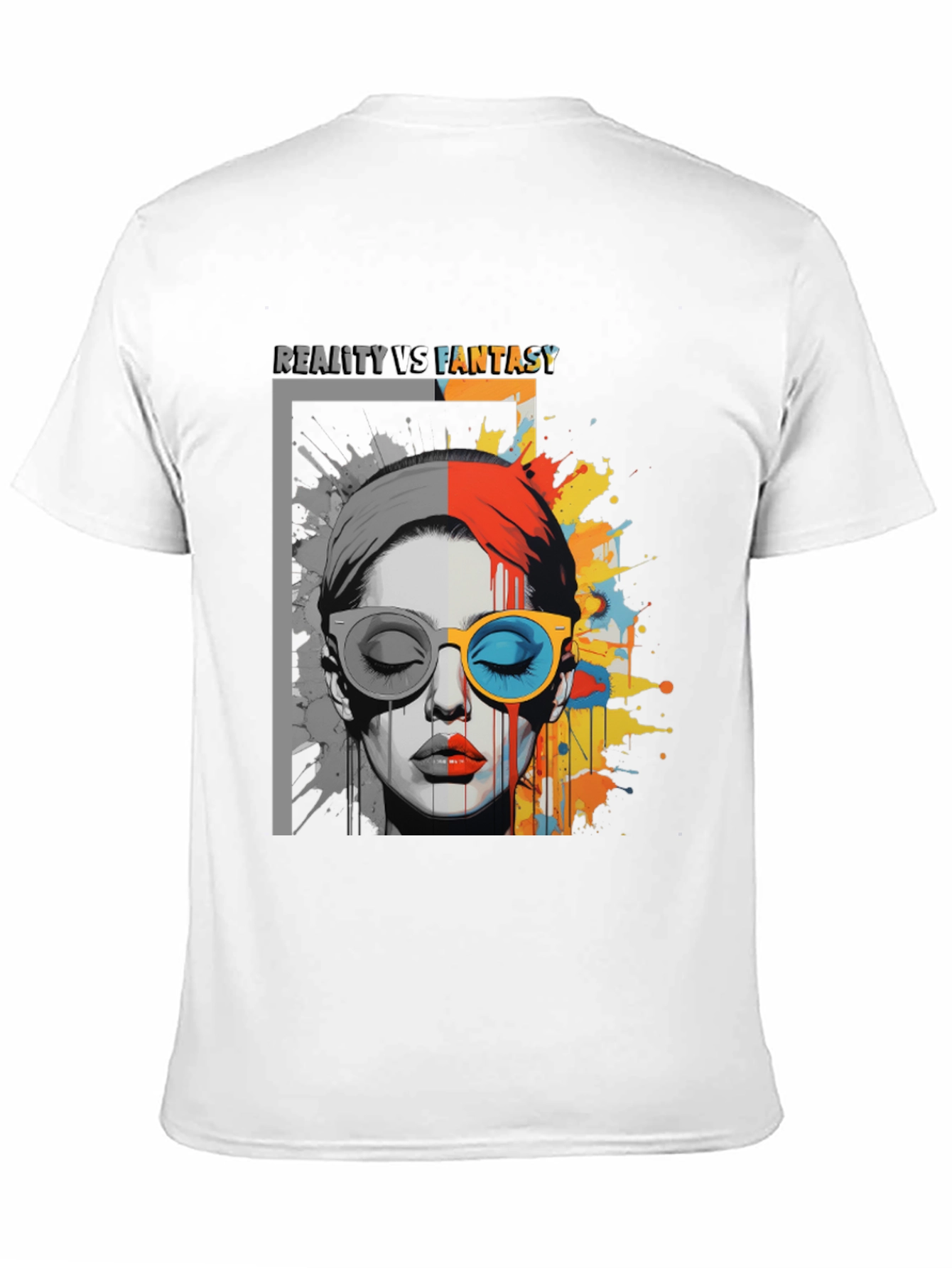 Reality vs. Fantasy Graphic Print T-Shirt
