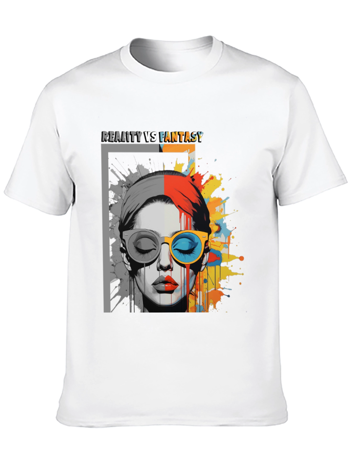 Reality vs. Fantasy Graphic Print T-Shirt