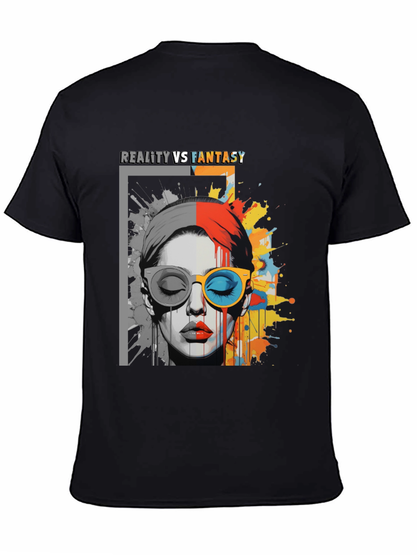 Reality vs. Fantasy Graphic Print T-Shirt