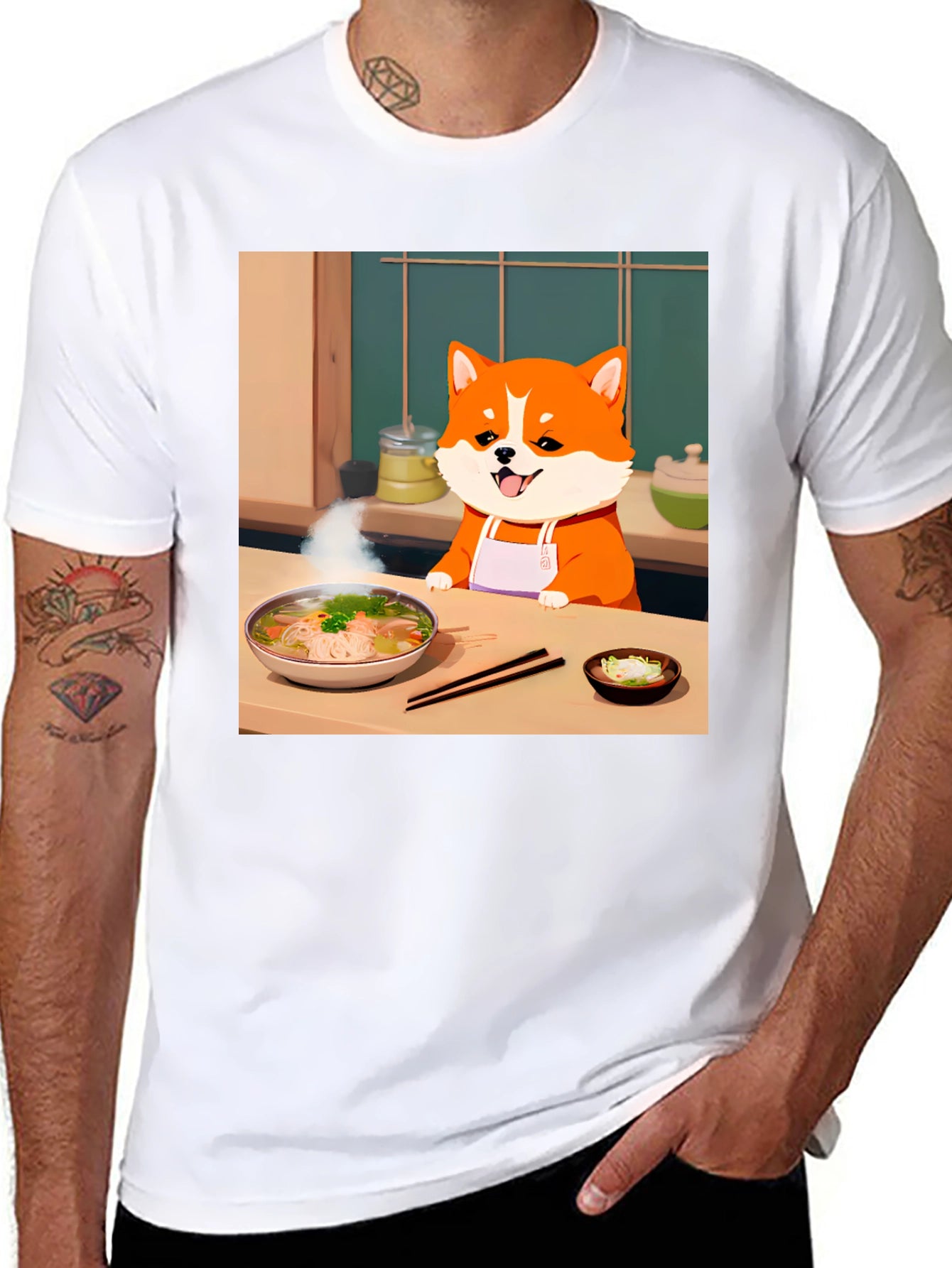 Chef Dog T-Shirt - Anime Style