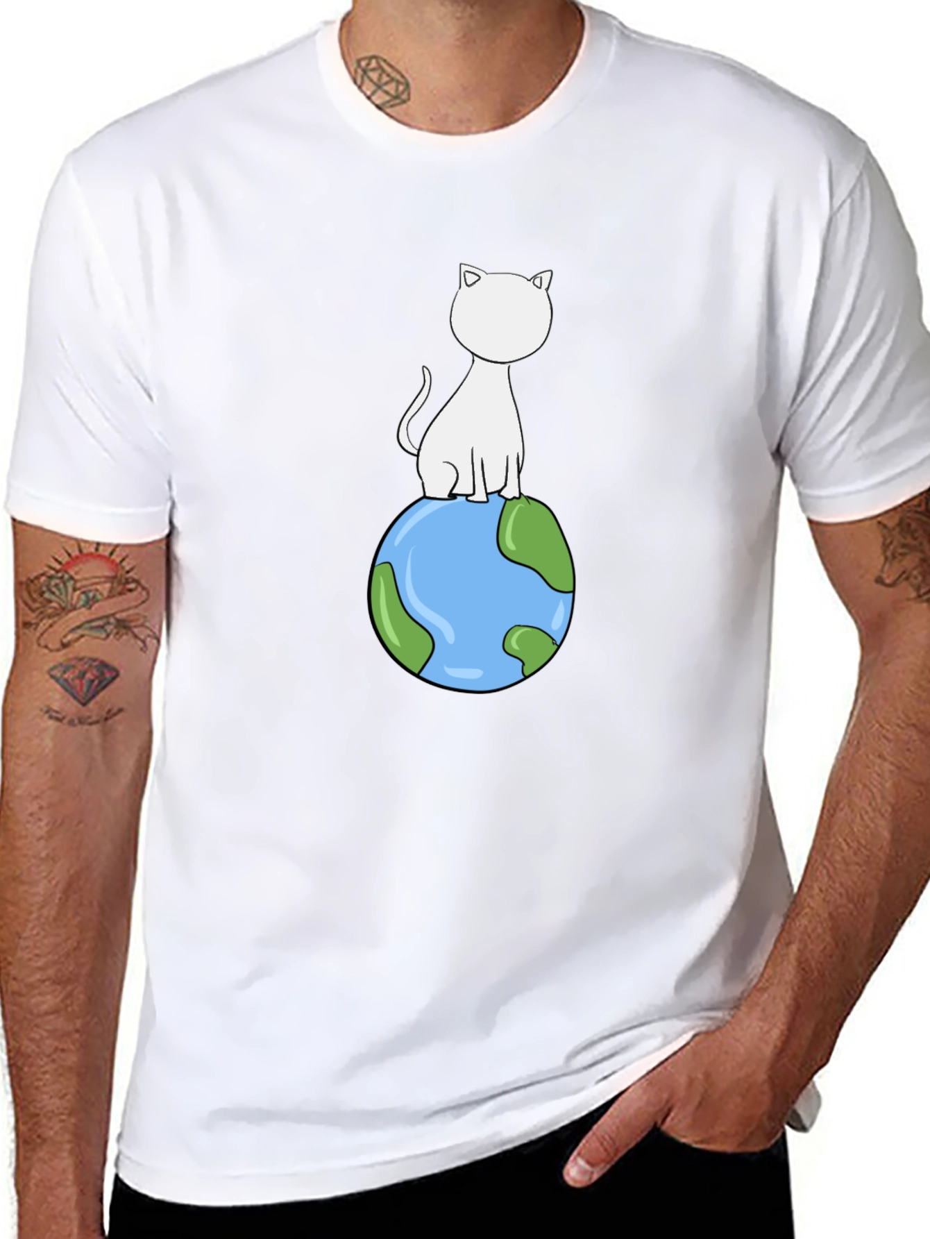 Cat on World T-Shirt